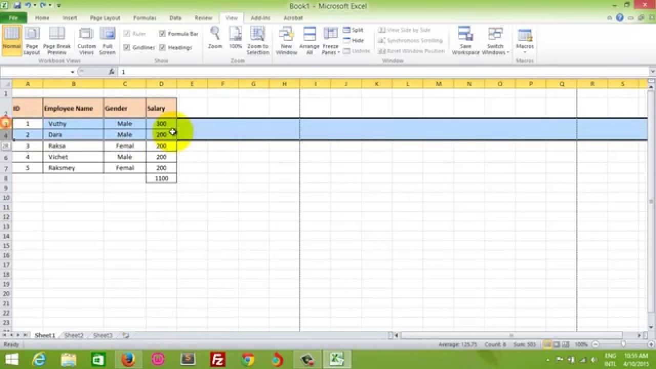 image in excel for mac footer